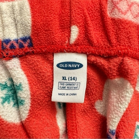 Old Navy Holiday Christmas Mittens Patterned Fleece Lounge Sleep Pants Size 14 - Picture 5 of 5